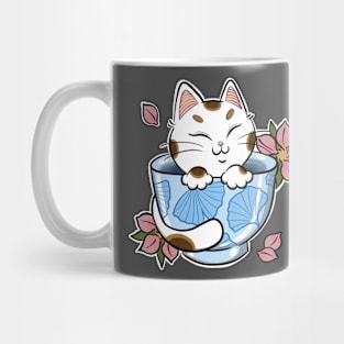 japanese tea cat tattoo Mug